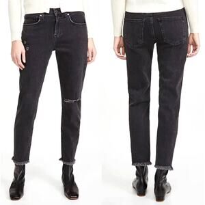 Veronica Beard Benzi Midrise Jeans Black Salt & Pepper Wash size 24